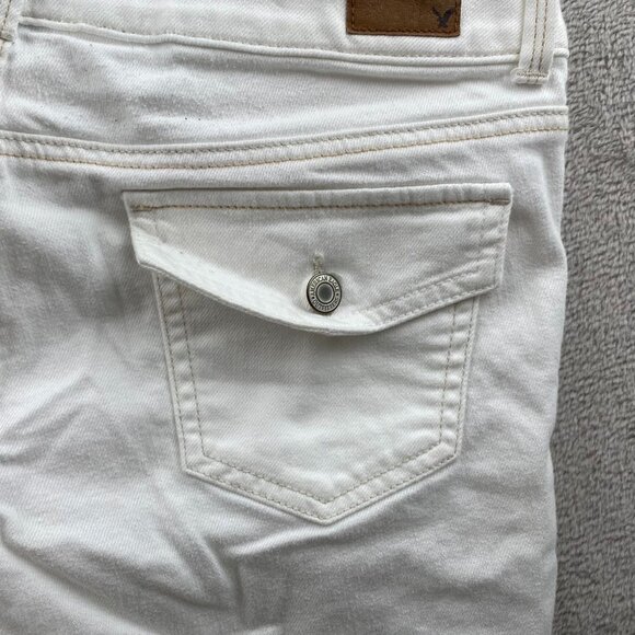 American Eagle Women's Artist Jeans Size 6 White Stretch Denim Straight Leg - Picture 12 of 15